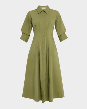 Jazz Pintuck Midi Shirtdress