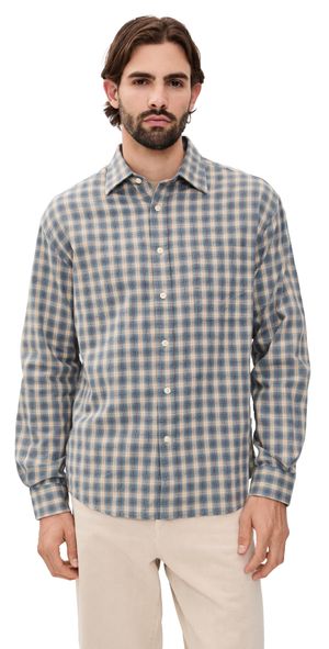 NN07 Deon Twill Flannel Shirt Blue Check XL