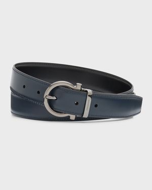 Men's Reversible Leather Gancio Belt