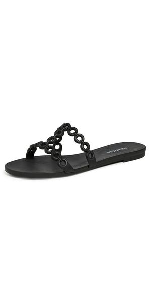 Aquazzura Infinity Chain Jelly Sandal Flats Black 37.5