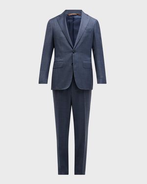 Men's 130s Wool Tonal Check Suit