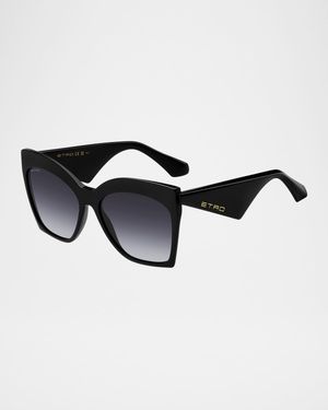Tailoring Logo Acetate Butterfly Sunglasses