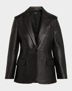Lynnia Lambskin Leather Blazer
