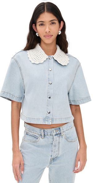 FRAME The Crochet Collar Shirt Florida L