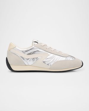 Retro Metallic Suede Runner Sneakers