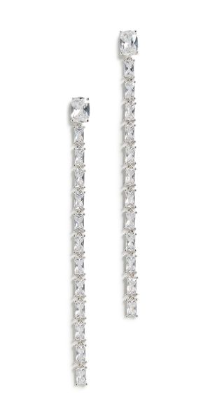 SHASHI Baguette Tennis Earrings Silver One Size