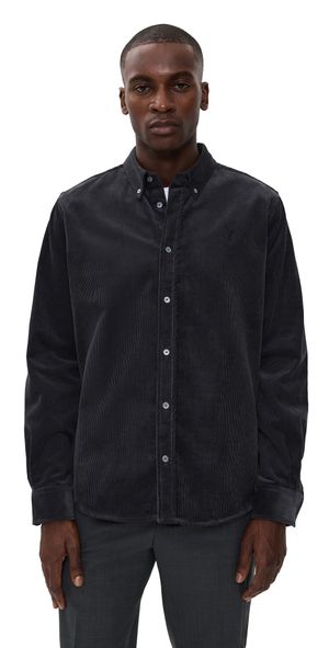 AMI Fine Corduroy Velvet ADC Shirt Anthracite 42