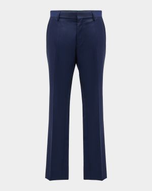 Men's Genesis Slim-Fit Wool Trousers, Dark Blue