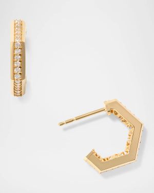 18K Yellow Gold Eclipse Diamond Huggies