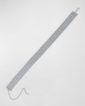 Round Cubic Zirconia 9-Row Channel Choker Necklace