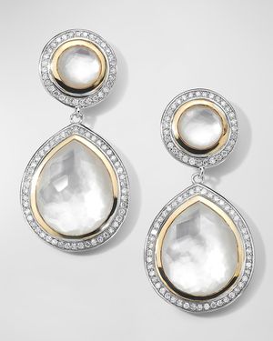 Snowman Earrings in Chimera with Diamonds