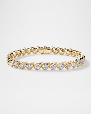 18K Yellow Gold LU Diamond Droplet Bracelet