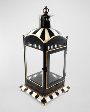 Courtly Stripe Large Candle Lantern