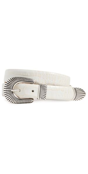 Anderson's Narrow Western Mock Croc Belt Taupe 85