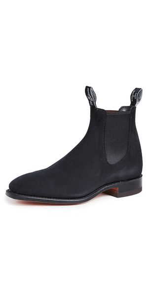R. M. Williams Suede RM Chelsea Boots Black 12
