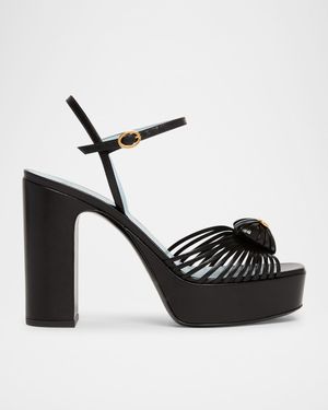 VLogo Royal Heart Leather Platform Sandals
