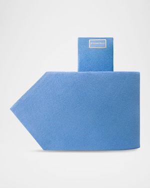 Men's Micro-Jacquard Wool and Silk Tie