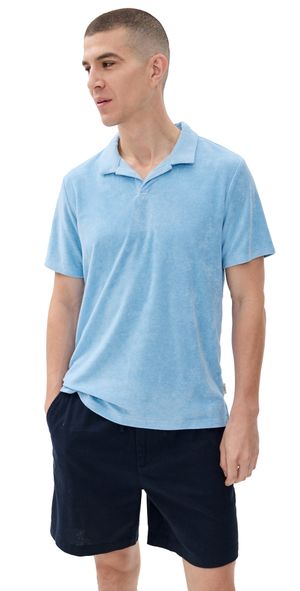 Onia Towel Terry Johnny Collar Polo Air Blue S