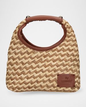 Small Zig Zag Raffia Hobo Bag
