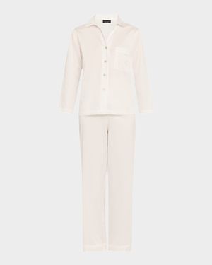 Cropped Cotton Sateen Pajama Set