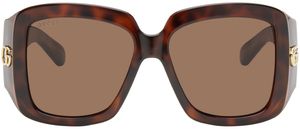 Gucci Brown 'GG' Corner Sunglasses