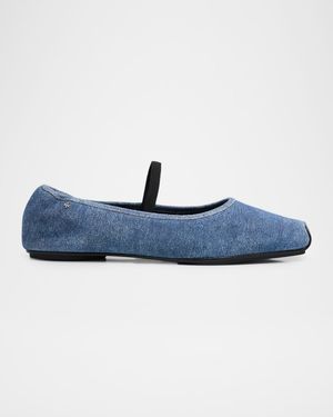 Runway Denim Ballet Flats