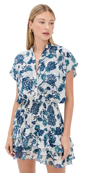 MISA Evie Dress Indigo Tealblooms Ch M