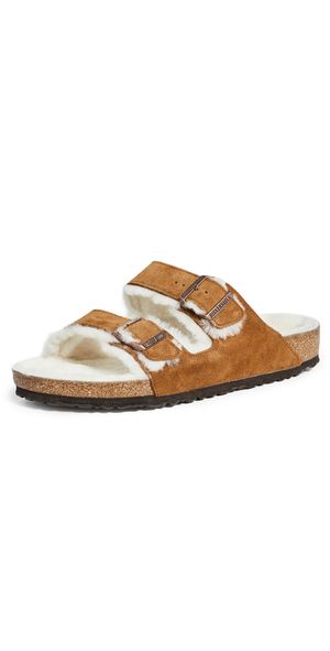 Birkenstock Arizona Shearling Sandals Mink Natural 43