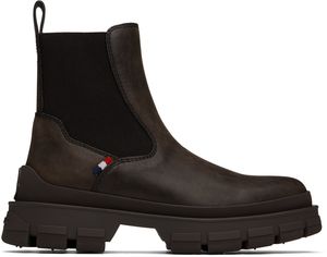 Moncler Brown Hevea Chelsea Boots