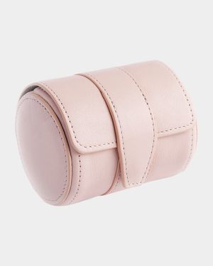 Monogrammed Leather Travel Watch Roll