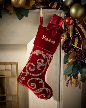 Spiritual Scroll Velvet Stocking, Personalized