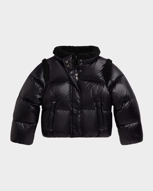 Girl's Recycled Nylon Taffeta Down Puffer Jacket, Size 2-6X