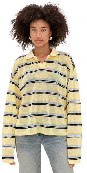 Lioness Rebels Jersey Top Honey Stripe L