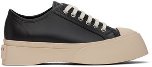 Marni Baskets noires en cuir nappa à laçage et à semelle Pablo