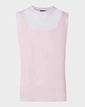 Sleeveless Double Layer Techno Tulle Top