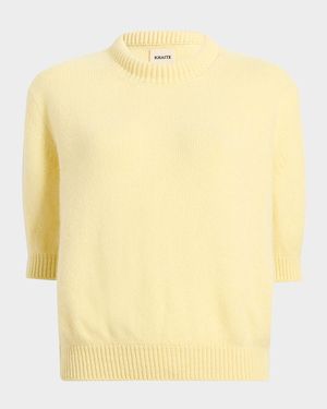Davin Short-Sleeve Cashmere Sweater
