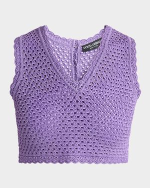 Crochet Knit Crop Tank Top