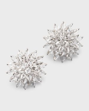 Eclat 18K White Gold Spiked Diamond Earrings