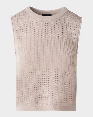Sleeveless Ajoure Knit Top