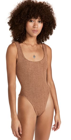 Hunza G Classic Square One Piece Metallic Cocoa One Size