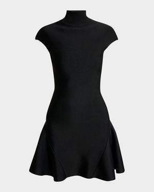 Cap-Sleeve Fit-And-Flare Mini Dress