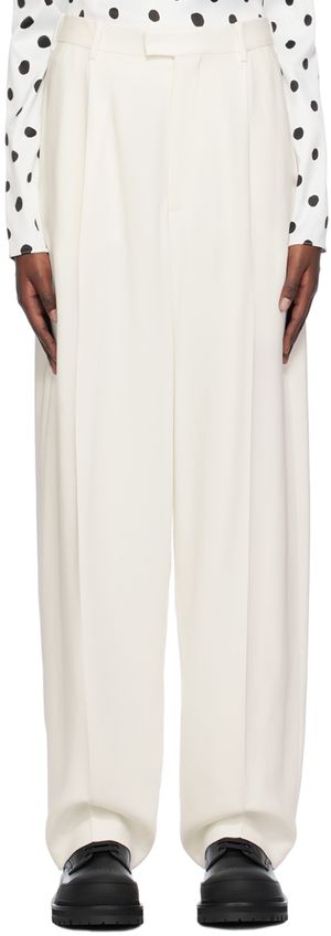 Marni White Pleated Trousers
