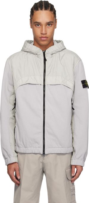 Stone Island Gray Crinkle Reps R-NY Jacket
