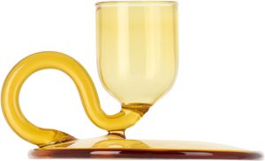 HAY Yellow Tiny Curved Candle Holder