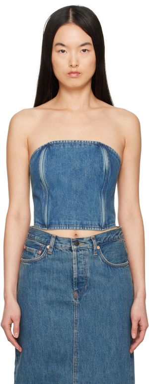WARDROBE.NYC Blue Tube Denim Top