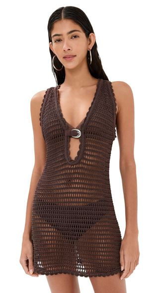 STAUD Anok Dress Dark Chocolate XL