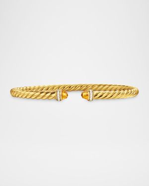 Modern Cablespira Bracelet in 18K Gold with Gemstones and Diamonds, 4mm