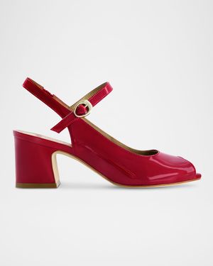Bailen Patent Mary Jane Slingback Pumps