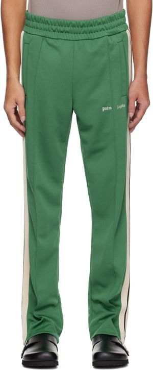 Palm Angels Pantalon de survêtement vert à logo brodé