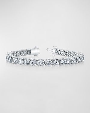 Platinum Round-Cut Diamond Buttercup Tennis Bracelet, 5.75tcw, 7"L